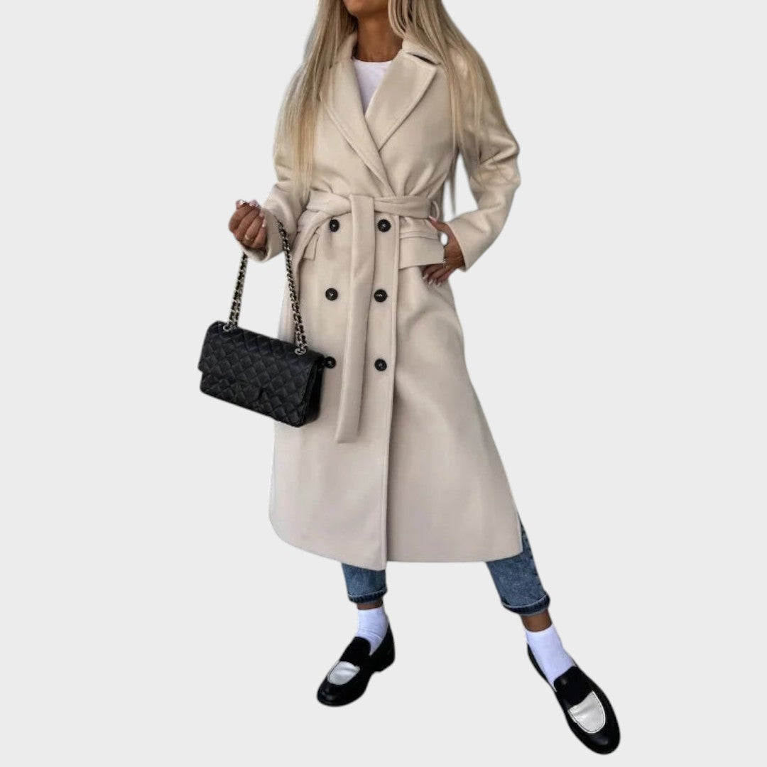 Ana Double-Breasted Belted Coat