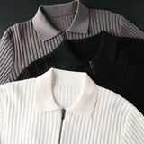 James | Striped Zip-Neck Jumper
