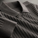 James | Striped Zip-Neck Jumper