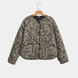 Alba Leopard Print Collarless Jacket