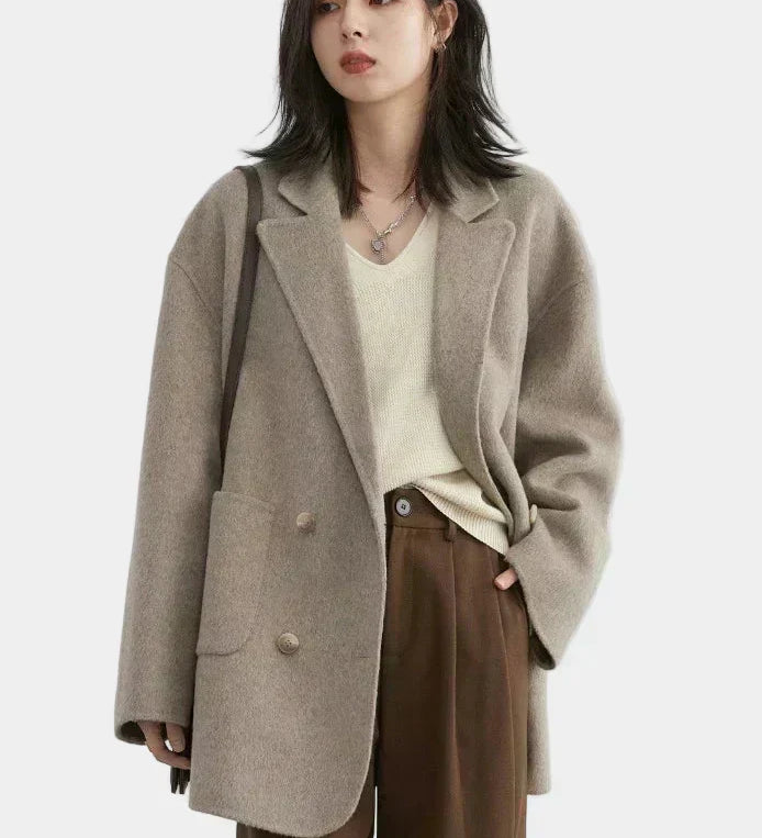 Emma Double-Breasted Wool-Blend Coat