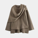 Elena Puffer Coat with Asymmetric Scarf
