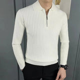 James | Striped Zip-Neck Jumper