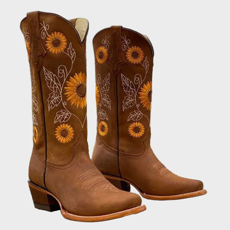 Delphine Sunflower Western Boots