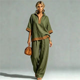 Women's Vintage Linen-Look Set