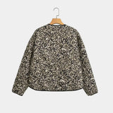 Alba Leopard Print Collarless Jacket