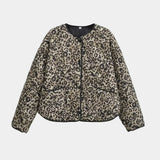 Alba Leopard Print Collarless Jacket