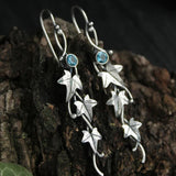 Blue elven crystal earrings