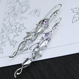 Blue elven crystal earrings