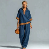 Women's Vintage Linen-Look Set