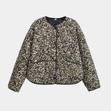 Alba Leopard Print Collarless Jacket
