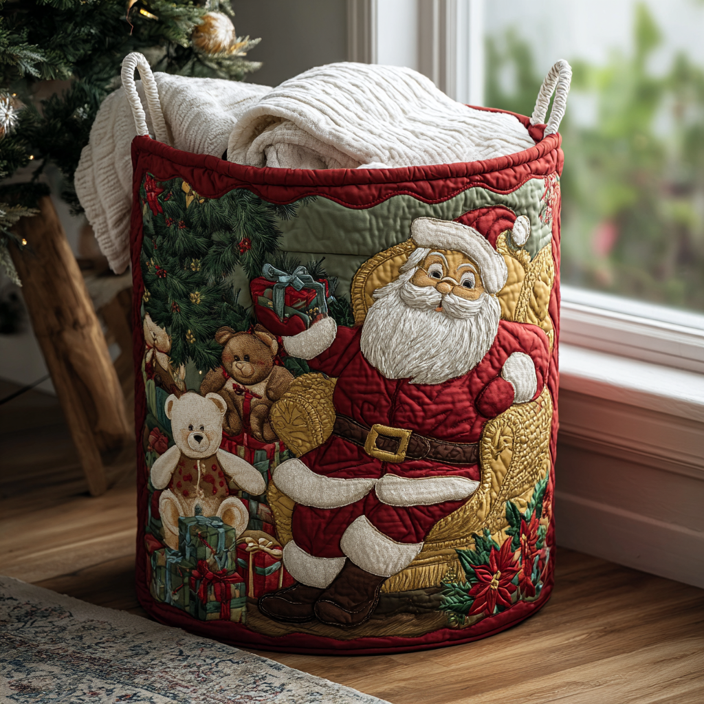 Winter Magic Quilted Laundry Basket – Design 0058