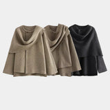 Elena Puffer Coat with Asymmetric Scarf