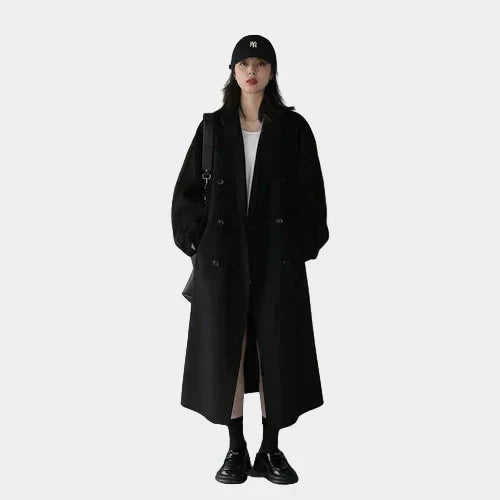 Teresa Long Double-Breasted Wool-Blend Coat