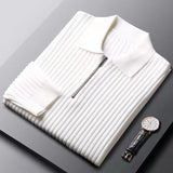 James | Striped Zip-Neck Jumper