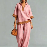 Women's Vintage Linen-Look Set