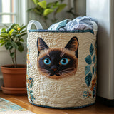 Quilted laundry basket – Siamese cat