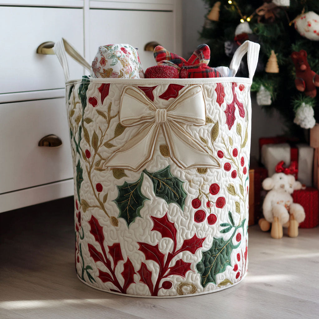 Christmas Quilted Laundry Basket – Design 0032