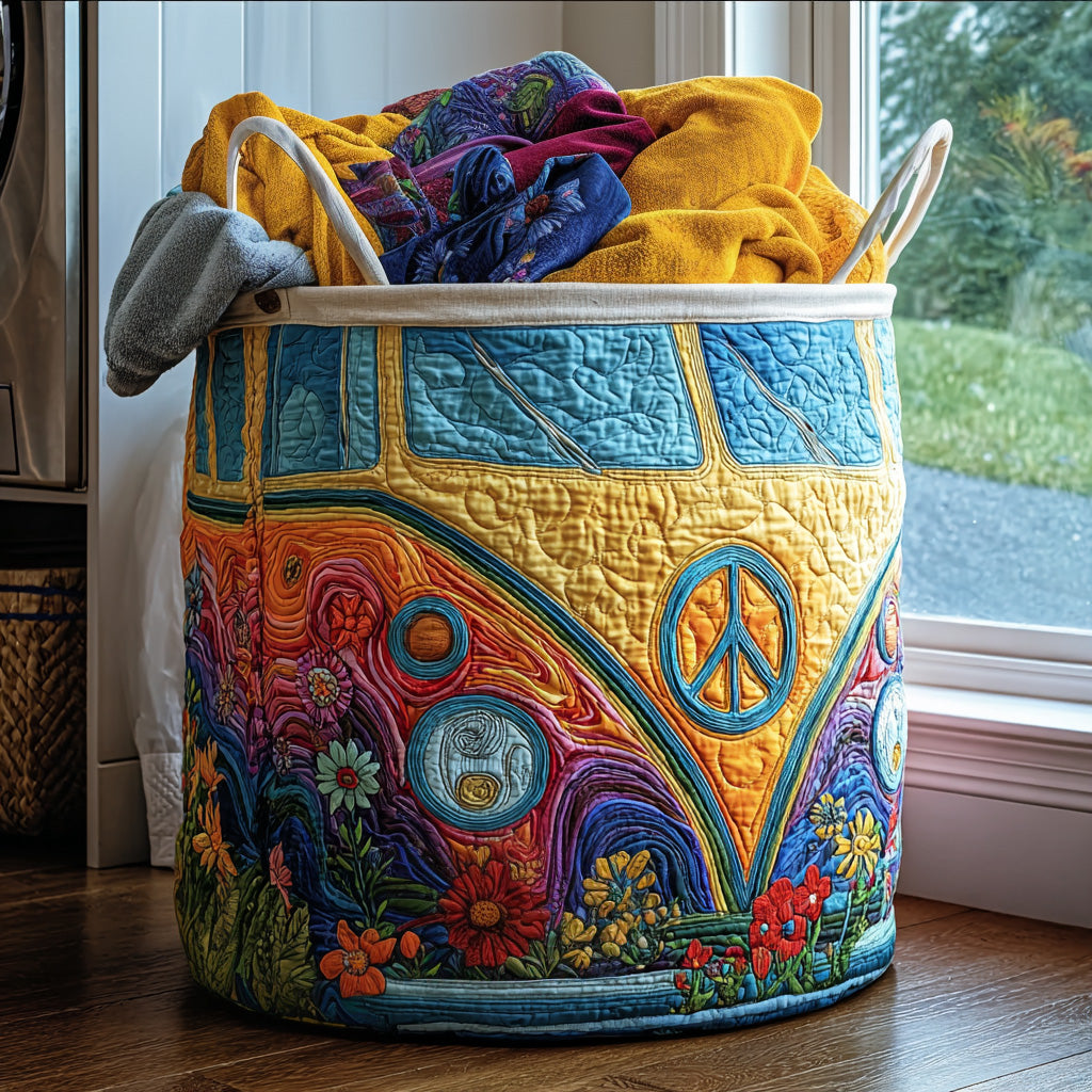 Hippie Style Quilted Laundry Basket – Design 0026