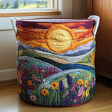 Spring Meadow Quilted Laundry Basket
