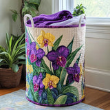 Orchids Quilted Laundry Basket