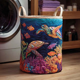 Sea Turtles Quilted Laundry Basket – Design NCU0NTD118