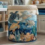 Sea Turtles Quilted Laundry Basket – Design 0704