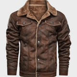 Matthew | Fleece-Detail Leather-Look Jacket