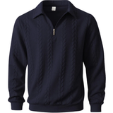 Paul | Patterned Zip-Neck Jumper