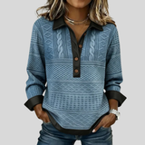 Josselyn Collared Button Sweatshirt