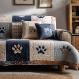 Velvet Paws | Quilted Sofa Cover