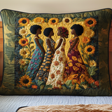 Delicate Golden Details Quilted Cushion Cover