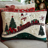 Enchanted Winter Landscape Quilted Cushion Cover