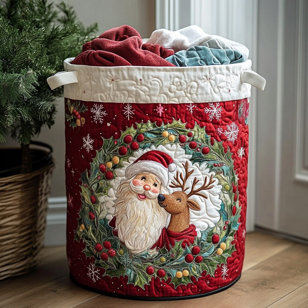 Christmas Quilted Laundry Basket – Design 0028