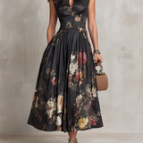 Jana - Floral Pleated Midi Dress