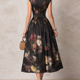 Jana - Floral Pleated Midi Dress