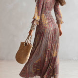 Sanja - Maxi Chiffon V-Neck Dress