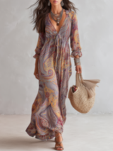 Sanja - Maxi Chiffon V-Neck Dress
