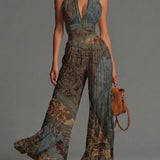 Ema - Chiffon Pleated Wide-Leg Jumpsuit
