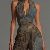 Ema - Chiffon Pleated Wide-Leg Jumpsuit