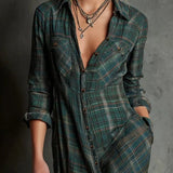 Luna Long Check Dress