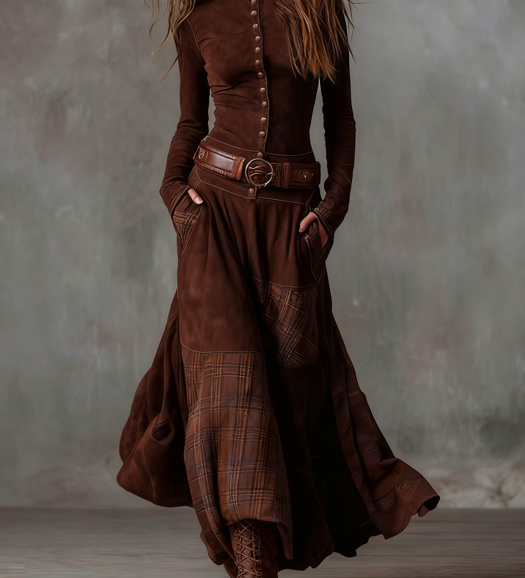 Elisa™ | Maxi dress with a belt