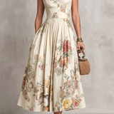 Jana - Floral Pleated Midi Dress