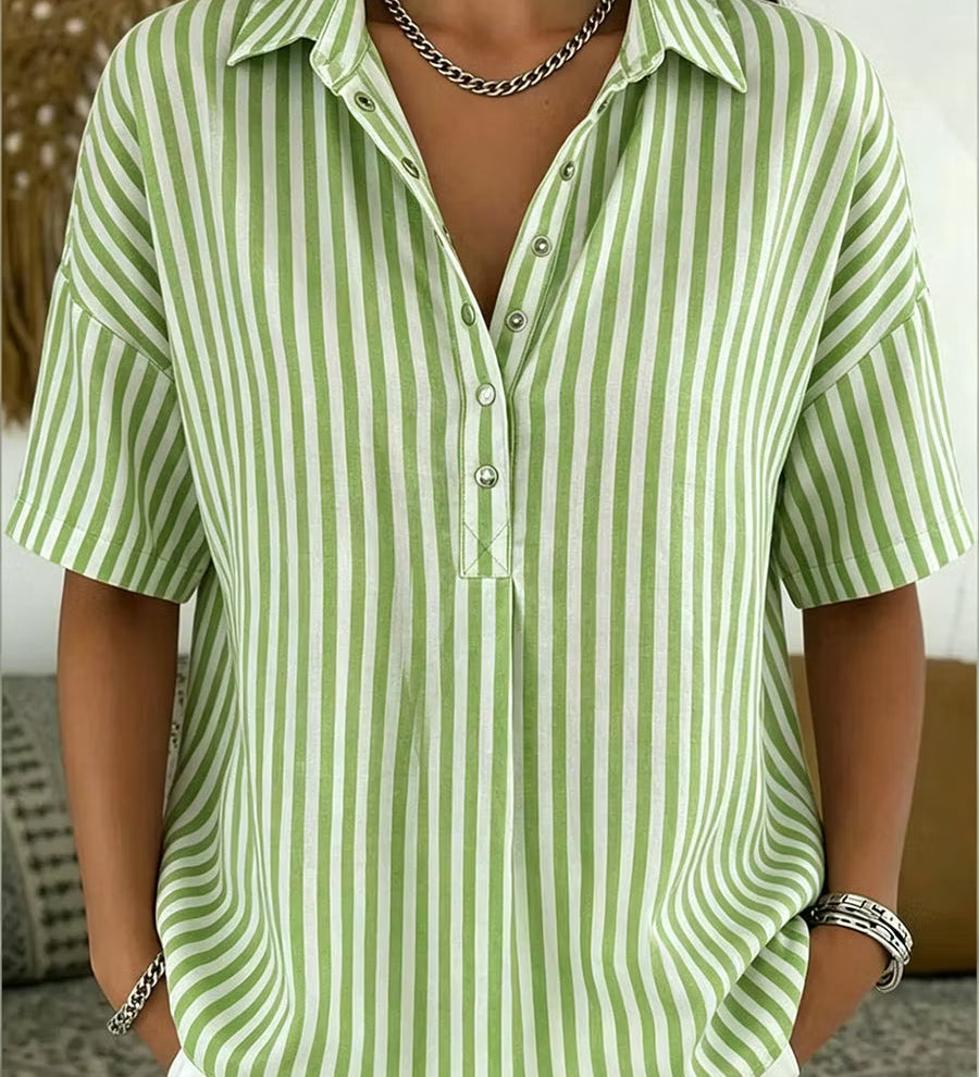 Vera - Linen Striped Shirt