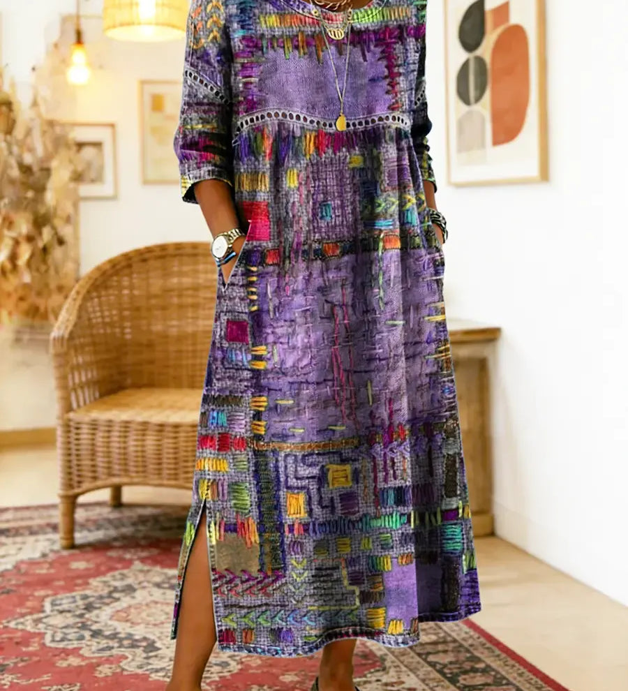 Lara Colourful Ethnic Print Maxi Dress