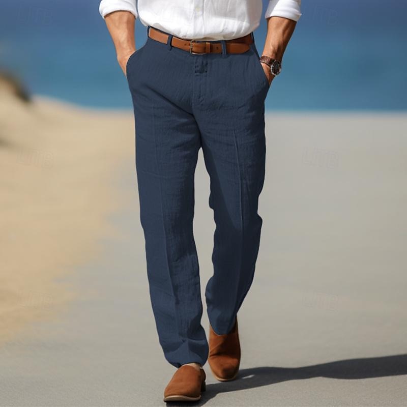 Edward | Smart Linen-Look Trousers