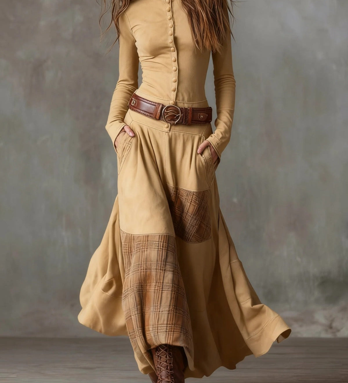 Elisa™ | Maxi dress with a belt