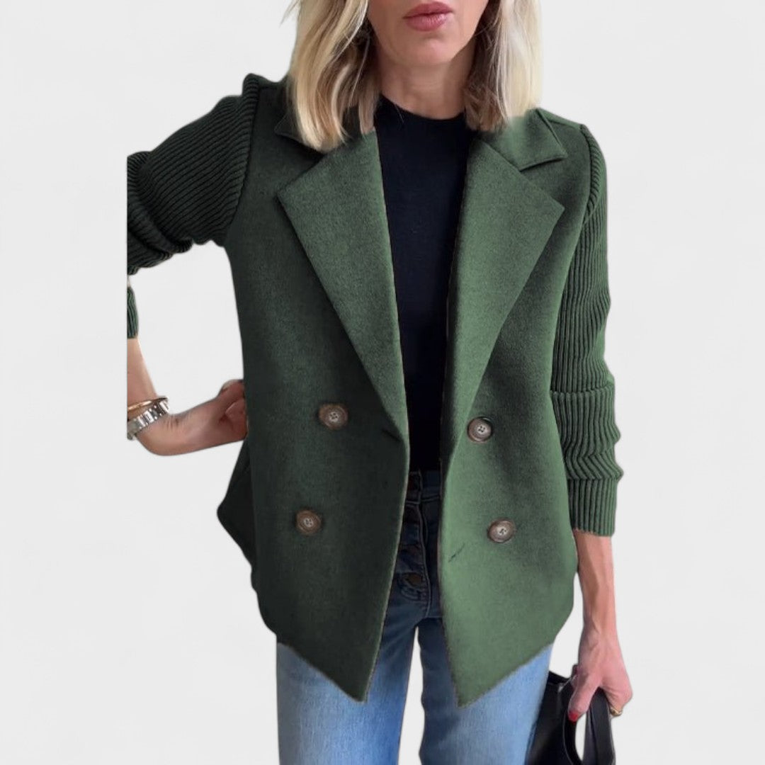 Valentina - Elegant blazer with knit sleeves