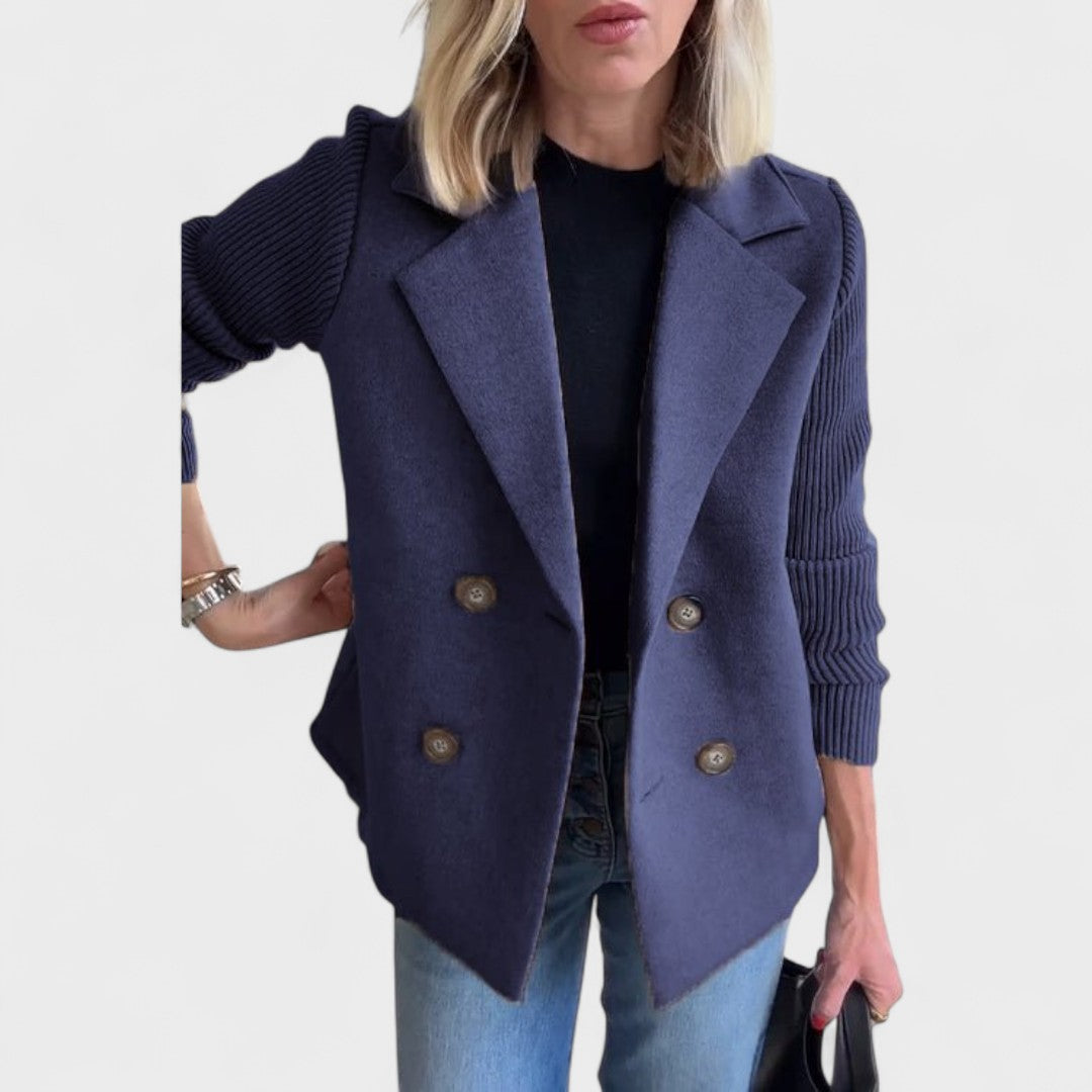 Valentina - Elegant blazer with knit sleeves