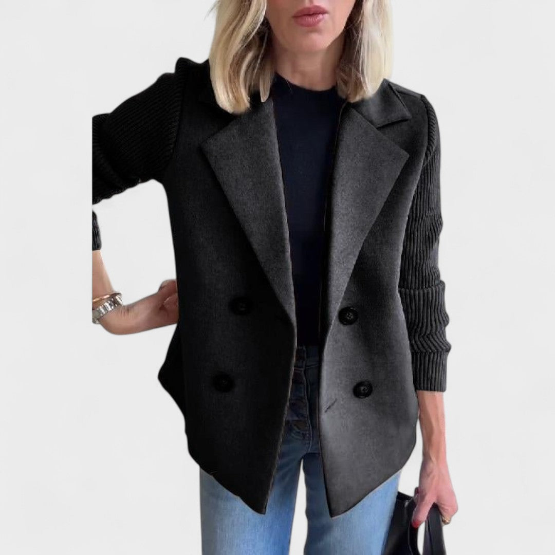 Valentina - Elegant blazer with knit sleeves